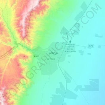 Topografische Karte La Rioja, Höhe, Relief
