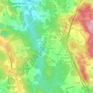 Topografische Karte Quintã, Höhe, Relief
