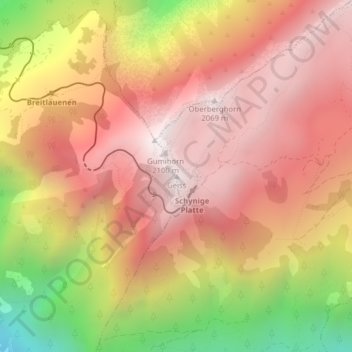 Topografische Karte Geiss, Höhe, Relief
