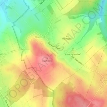 Topografische Karte Stuerzelberg, Höhe, Relief