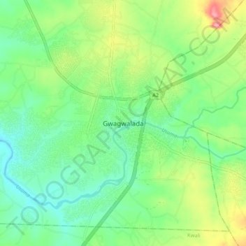 Topografische Karte Gwagwalada, Höhe, Relief