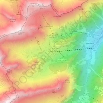 Topografische Karte Gitschenen, Höhe, Relief