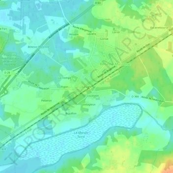 Topografische Karte La Gare, Höhe, Relief