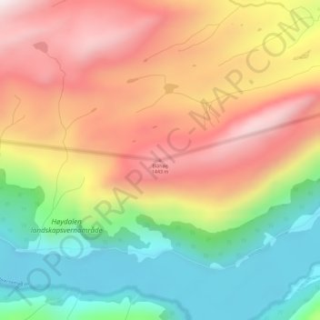 Topografische Karte Blåhøe, Höhe, Relief