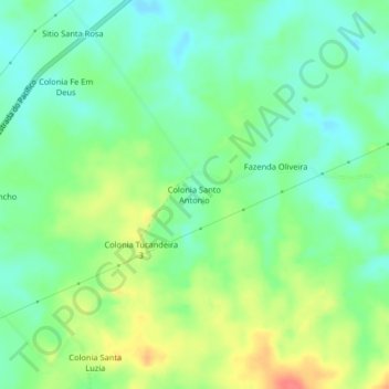Topografische Karte Colonia Santo Antonio, Höhe, Relief