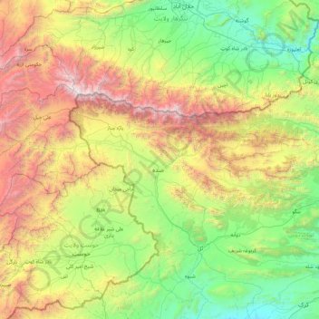 Topografische Karte Kurram Agency, Höhe, Relief