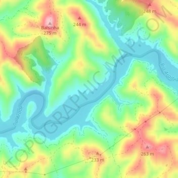 Topografische Karte Pego Escuro, Höhe, Relief