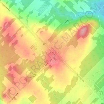 Topografische Karte Saint-Pamphile, Höhe, Relief