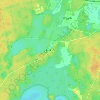 Topografische Karte Jabłoń, Höhe, Relief