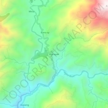 Topografische Karte Bad-ayan, Höhe, Relief