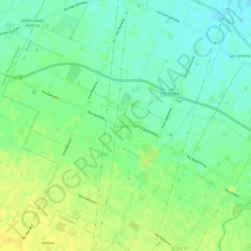 Topografische Karte Bagnarola, Höhe, Relief