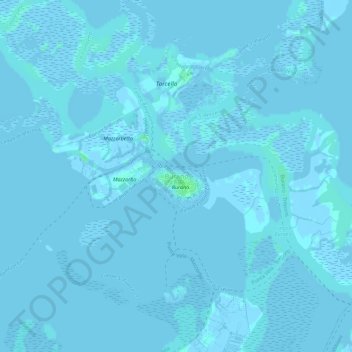 Topografische Karte Burano, Höhe, Relief