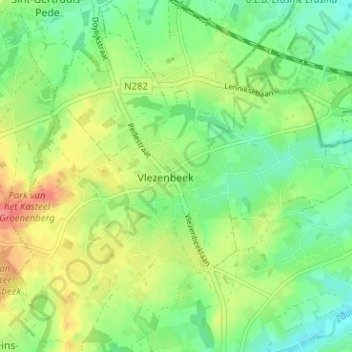 Topografische Karte Vlezenbeek, Höhe, Relief