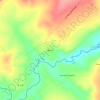 Topografische Karte Gatos, Höhe, Relief
