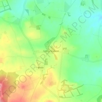 Topografische Karte Udny Station, Höhe, Relief