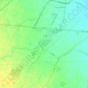 Topografische Karte Prunaro, Höhe, Relief