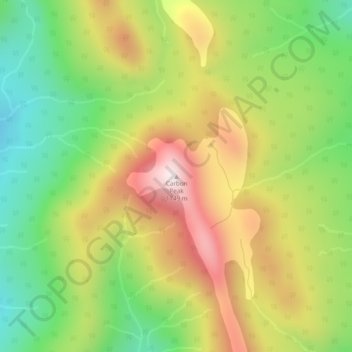 Topografische Karte Carbon Peak, Höhe, Relief