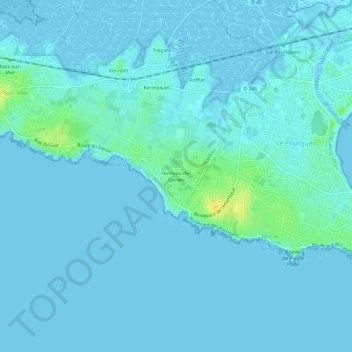 Topografische Karte Hameau des Genêts, Höhe, Relief