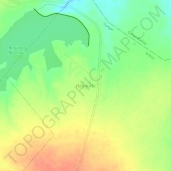 Topografische Karte Bagauda, Höhe, Relief