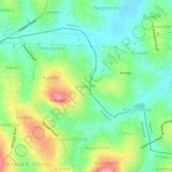 Topografische Karte Nazareth, Höhe, Relief