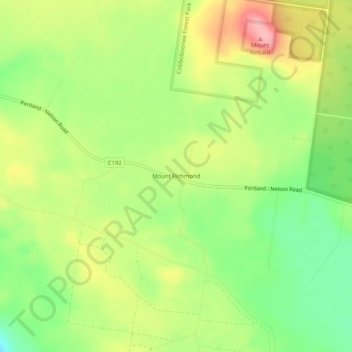 Topografische Karte Mount Richmond, Höhe, Relief