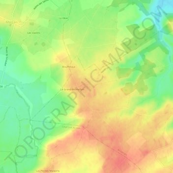 Topografische Karte Varenne, Höhe, Relief