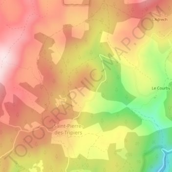 Topografische Karte Cabrio, Höhe, Relief