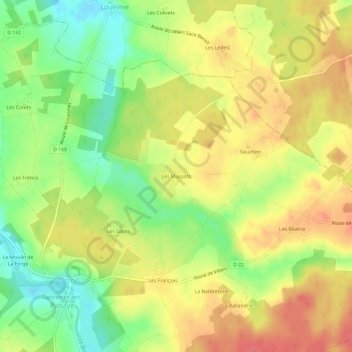 Topografische Karte Les Mussots, Höhe, Relief