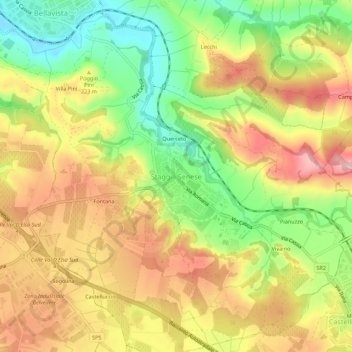 Topografische Karte Staggia Senese, Höhe, Relief