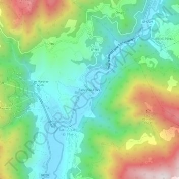 Topografische Karte Castel San Felice, Höhe, Relief