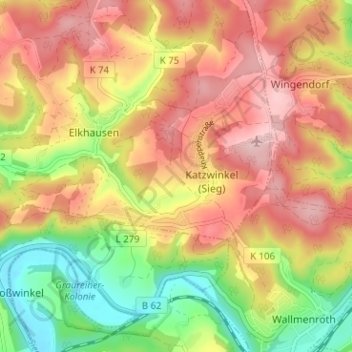 Topografische Karte Schönborn, Höhe, Relief