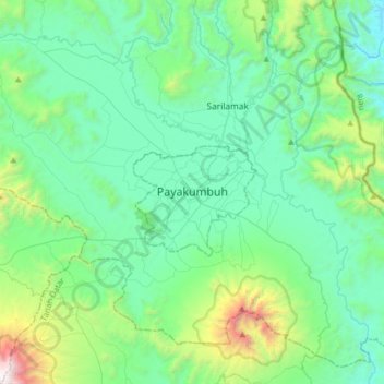 Topografische Karte Payakumbuh, Höhe, Relief