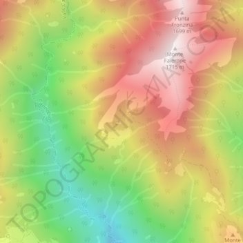 Topografische Karte Margarone, Höhe, Relief