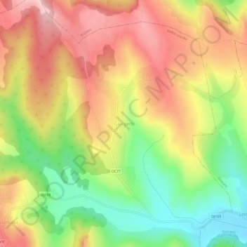 Topografische Karte Giurgeni, Höhe, Relief