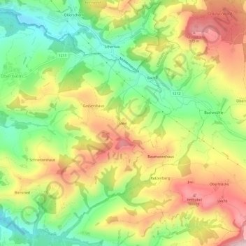 Topografische Karte Stein, Höhe, Relief
