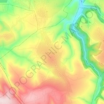 Topografische Karte Majdel Selm, Höhe, Relief