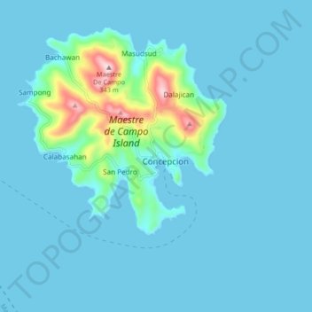 Topografische Karte Concepcion, Höhe, Relief