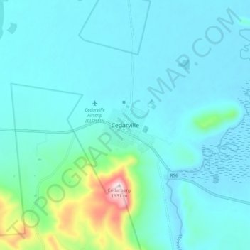 Topografische Karte Cedarville, Höhe, Relief