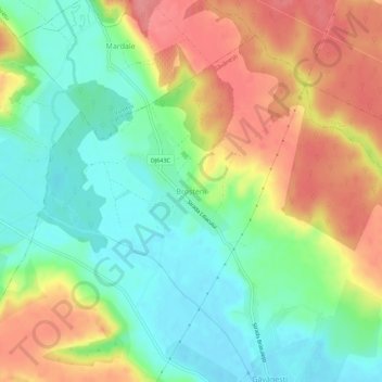 Topografische Karte Broșteni, Höhe, Relief