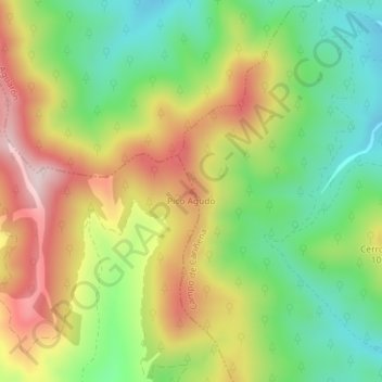Topografische Karte Pico Agudo, Höhe, Relief