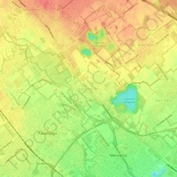 Topografische Karte San Lorenzo, Höhe, Relief