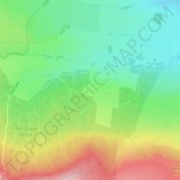 Topografische Karte East Hope, Höhe, Relief