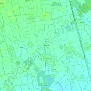 Topografische Karte Sabbione, Höhe, Relief