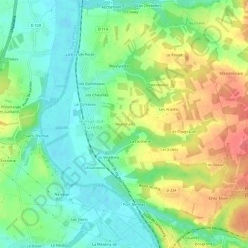 Topografische Karte Beauchail, Höhe, Relief