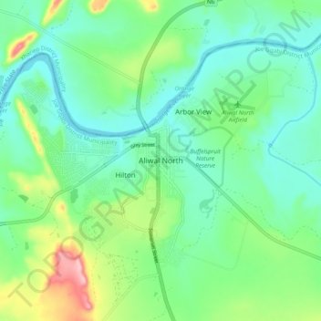 Topografische Karte Aliwal North, Höhe, Relief