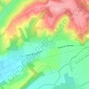 Topografische Karte Saint-Just, Höhe, Relief