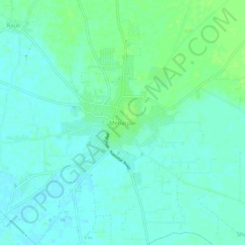 Topografische Karte Mehatpur, Höhe, Relief