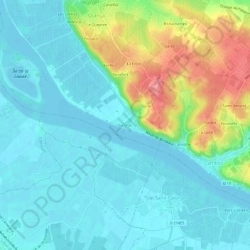 Topografische Karte Esconac, Höhe, Relief