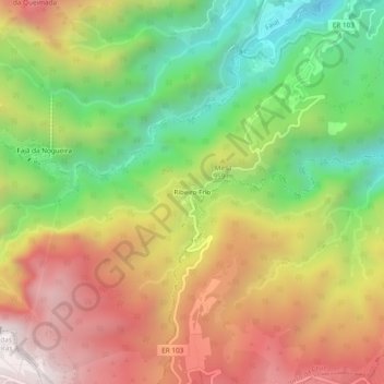 Topografische Karte Ribeiro Frio, Höhe, Relief