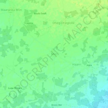 Topografische Karte Miiri, Höhe, Relief